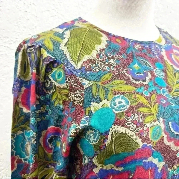 Vintage floral/paisley printed midi dress with long sleeves size 6 - Picture 7 of 9